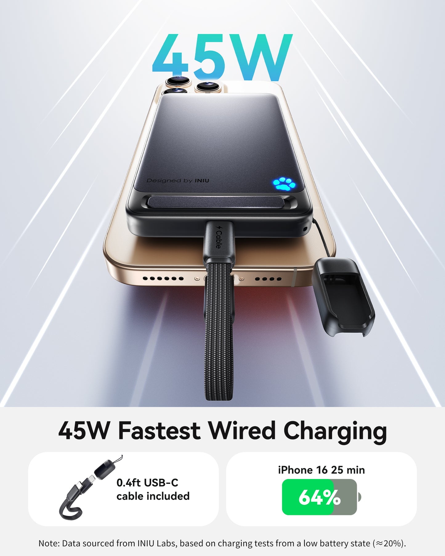 INIU Ładowarka bezprzewodowa SnapGo P73-E1 Qi2 15 W 10 000 mAh