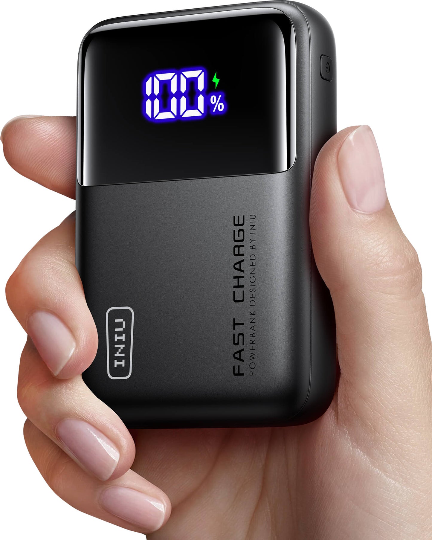 INIU Cougar P63-E1 Power Bank: 100% charge display, black, FAST CHARGE, 25000mAh portable charger