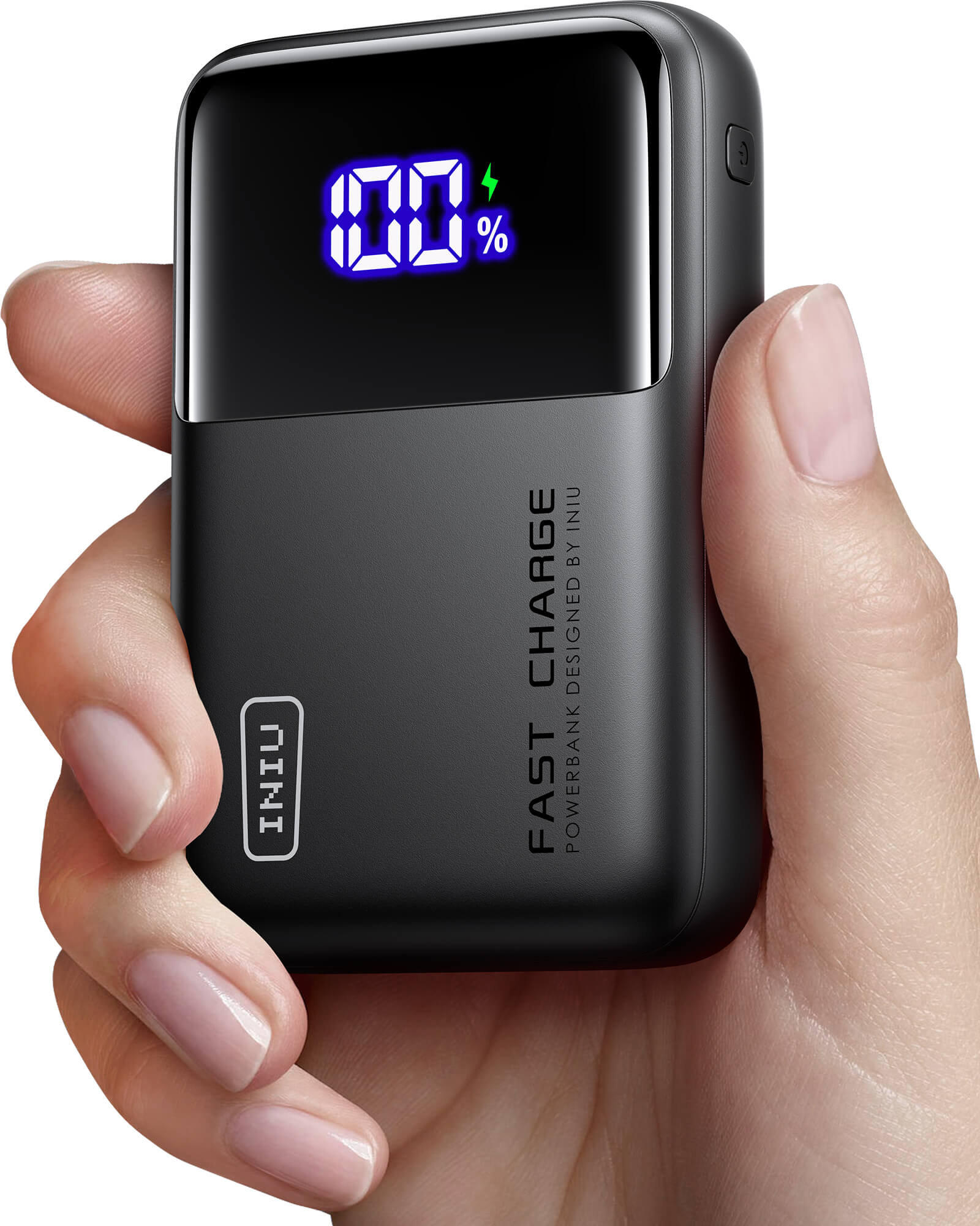 INIU Cougar P63-E1 Power Bank: 100% charge display, black, FAST CHARGE, 25000mAh portable charger