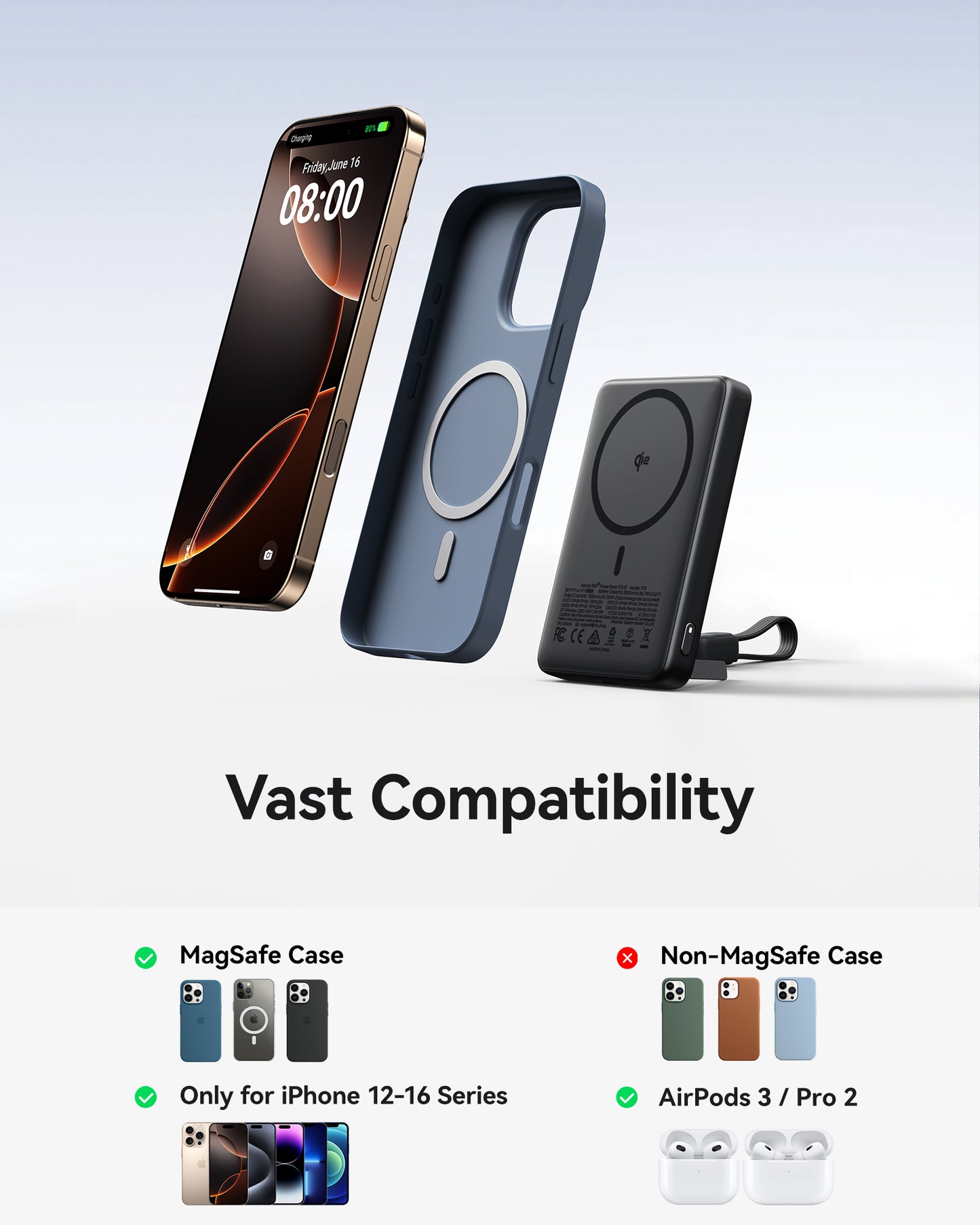 INIU Ładowarka bezprzewodowa SnapGo P73-E1 Qi2 15 W 10 000 mAh