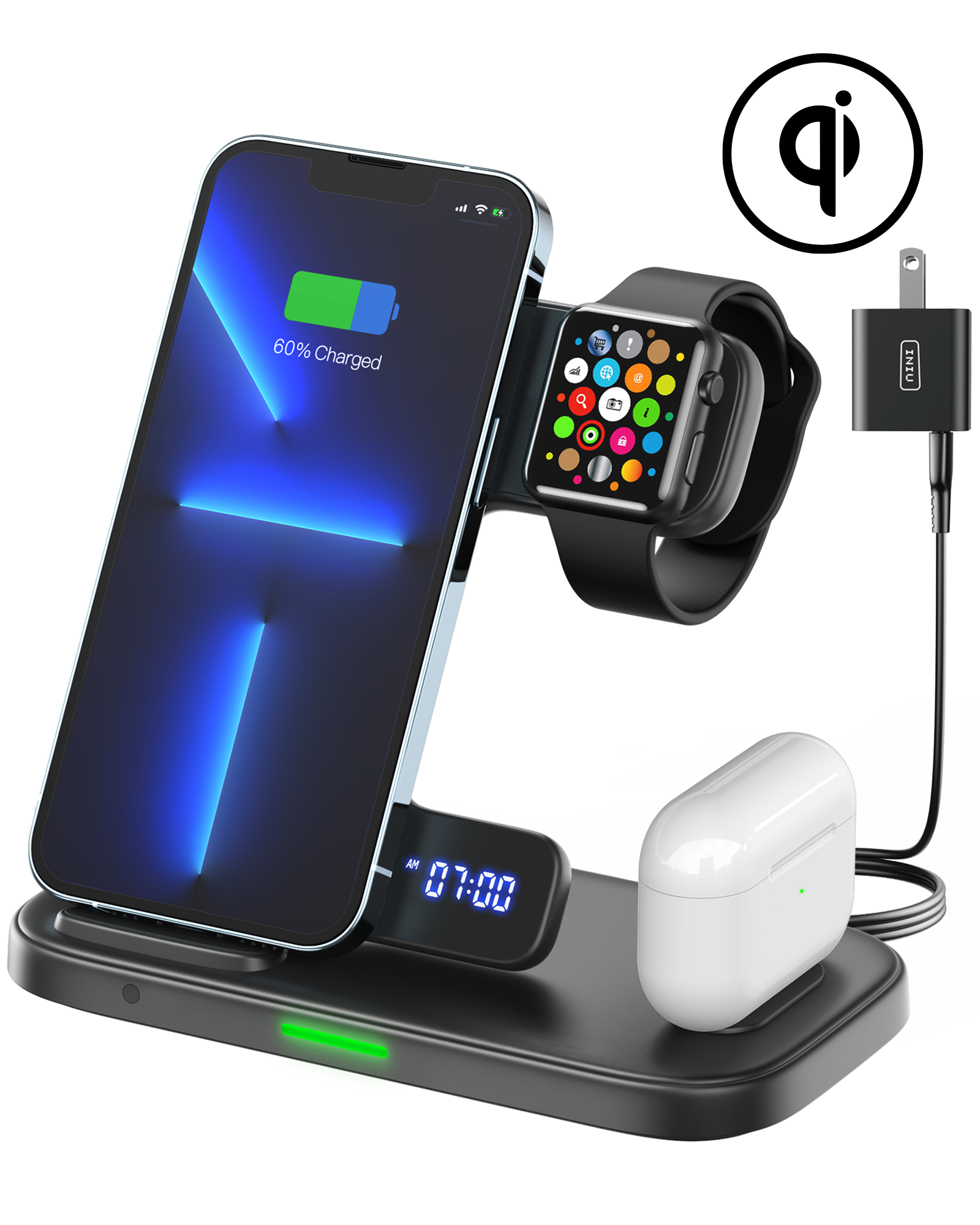 INIU I220 Qi-Certified 3 In 1 Fast Wireless Charger