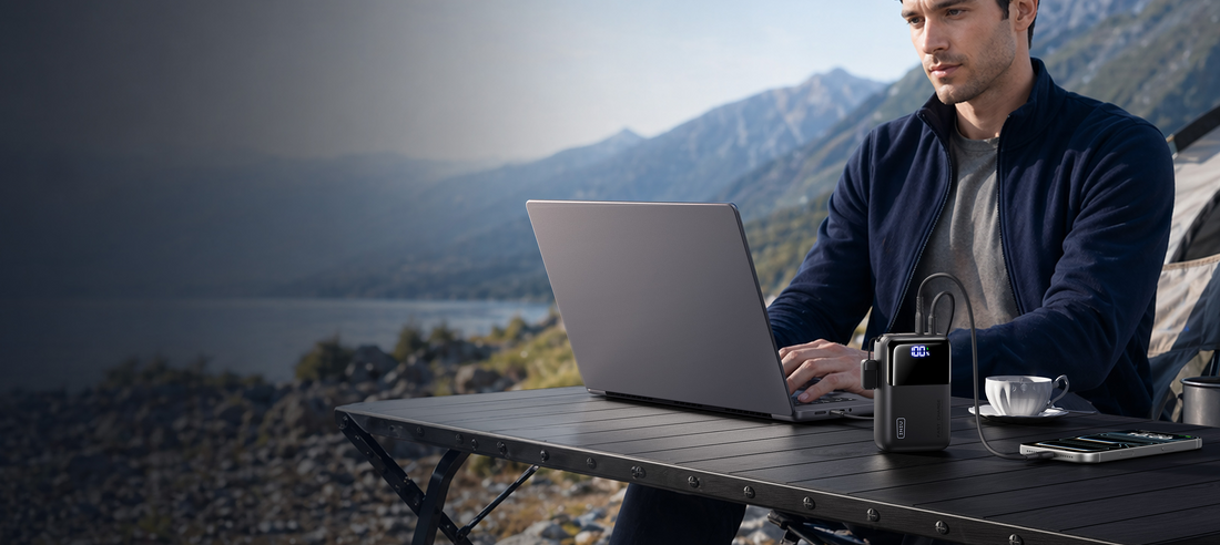 INIU portable laptop charger for outdoor laptop use
