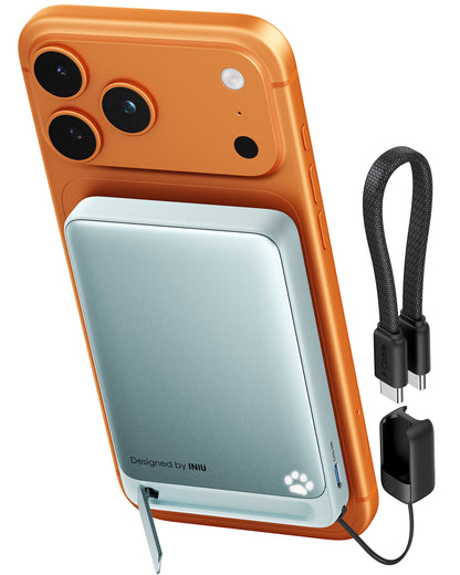 INIU SnapGo Magnetic Power Bank 10000mAh 15W, Qi2 MagSafe