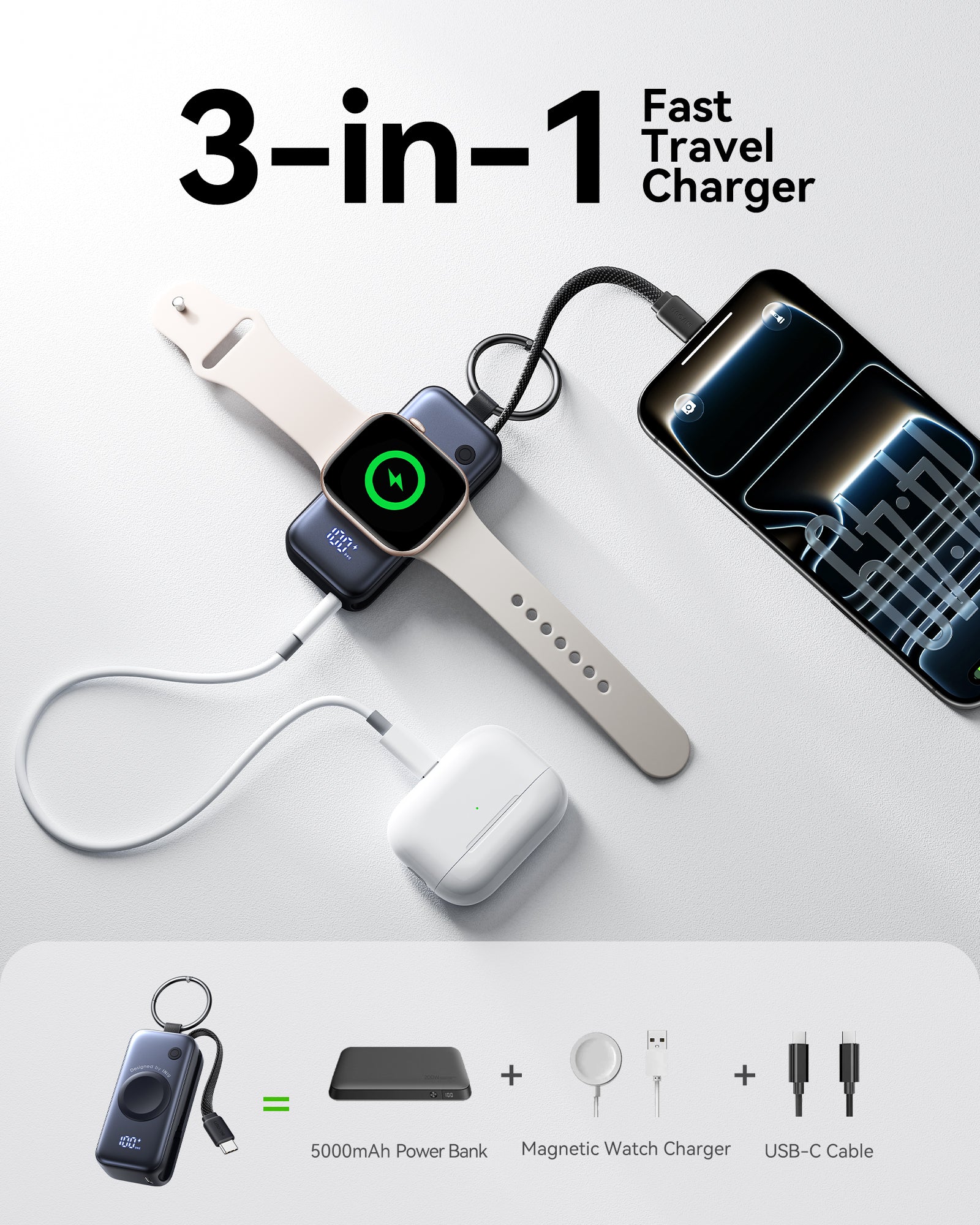INIU SnapGo P81 Power Bank for iWatch 5W 5,000mAh