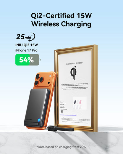 INIU Ładowarka bezprzewodowa SnapGo P73-E1 Qi2 15 W 10000 mAh