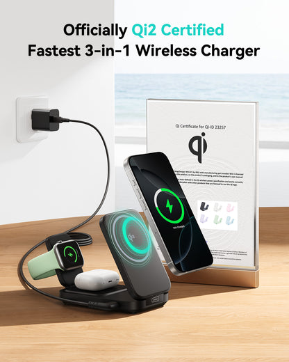 INIU SnapGo W31-E1 Qi2 15W 3 in 1 Magnetic Foldable Wireless Charger
