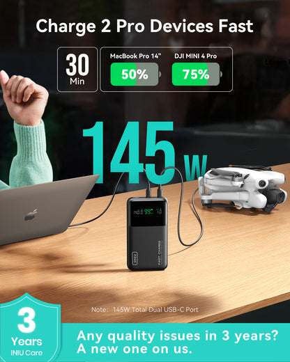 INIU Cougar P64-E1 Power Bank Najszybszy 140 W 25000 mAh