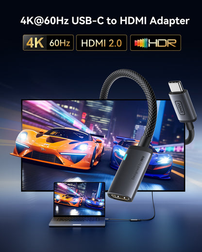 INIU C60 USB-C to HDMI Adapter 4K 60Hz for iPhone & MacBook