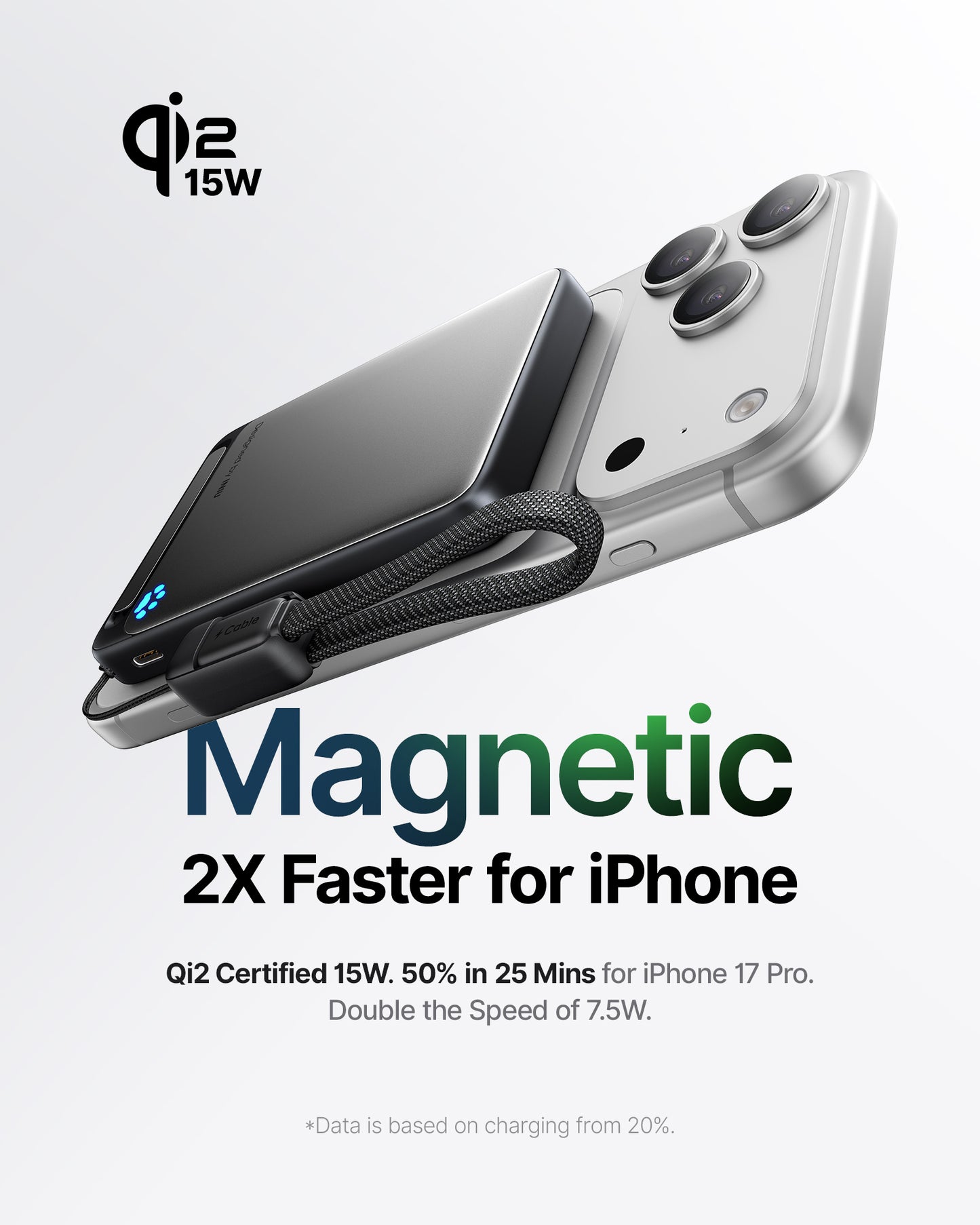 INIU SnapGo P73 Qi2 15W Magnetic Slim Power Bank | 10000mAh