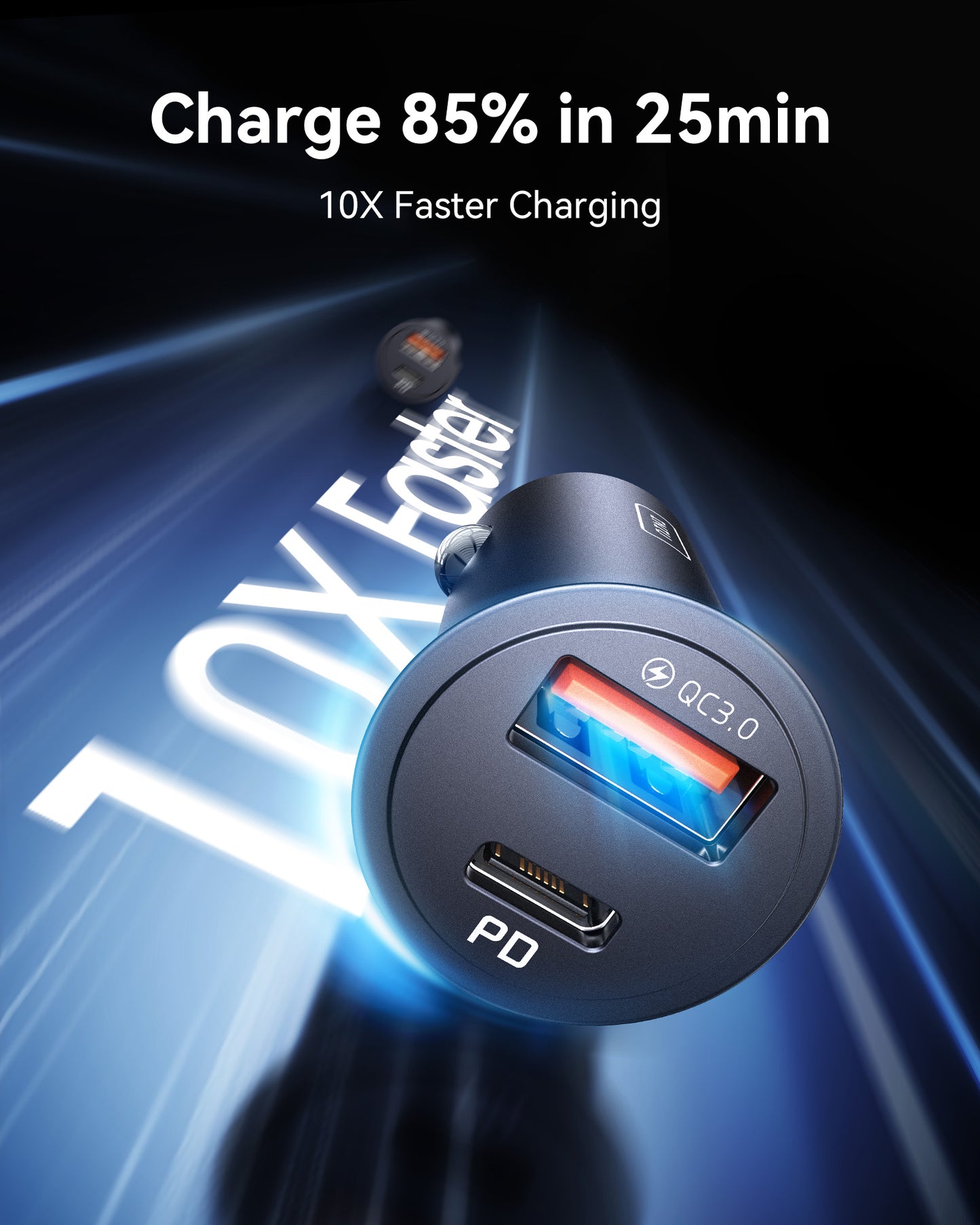 INIU 60W 2-Port Car Charger with 100W USB-C Cable
