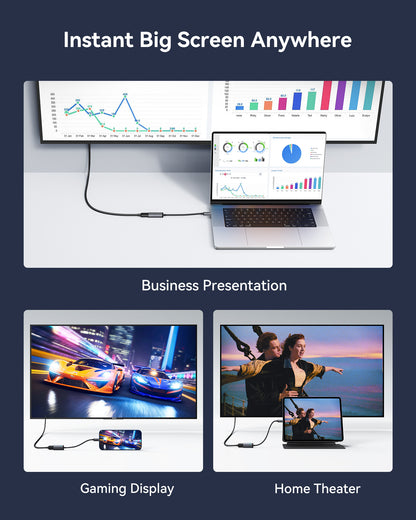 INIU C60 USB-C to HDMI Adapter 4K 60Hz for iPhone & MacBook