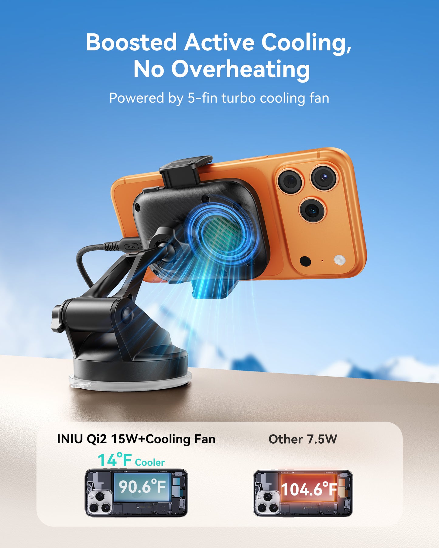 INIU SnapGo V11-E1 Qi2 15W Magnetic Wireless Car Charger