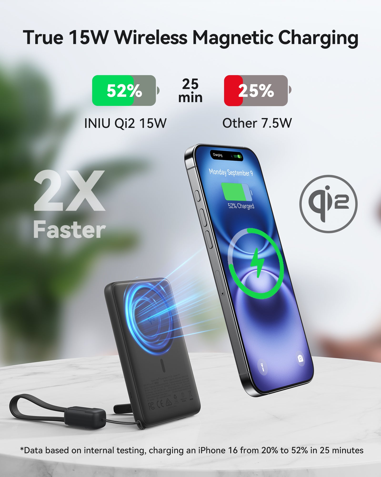 [New] INIU SnapGo P71-E1 Power Bank Magsafe Qi2 15W Slimmest 5,000mAh