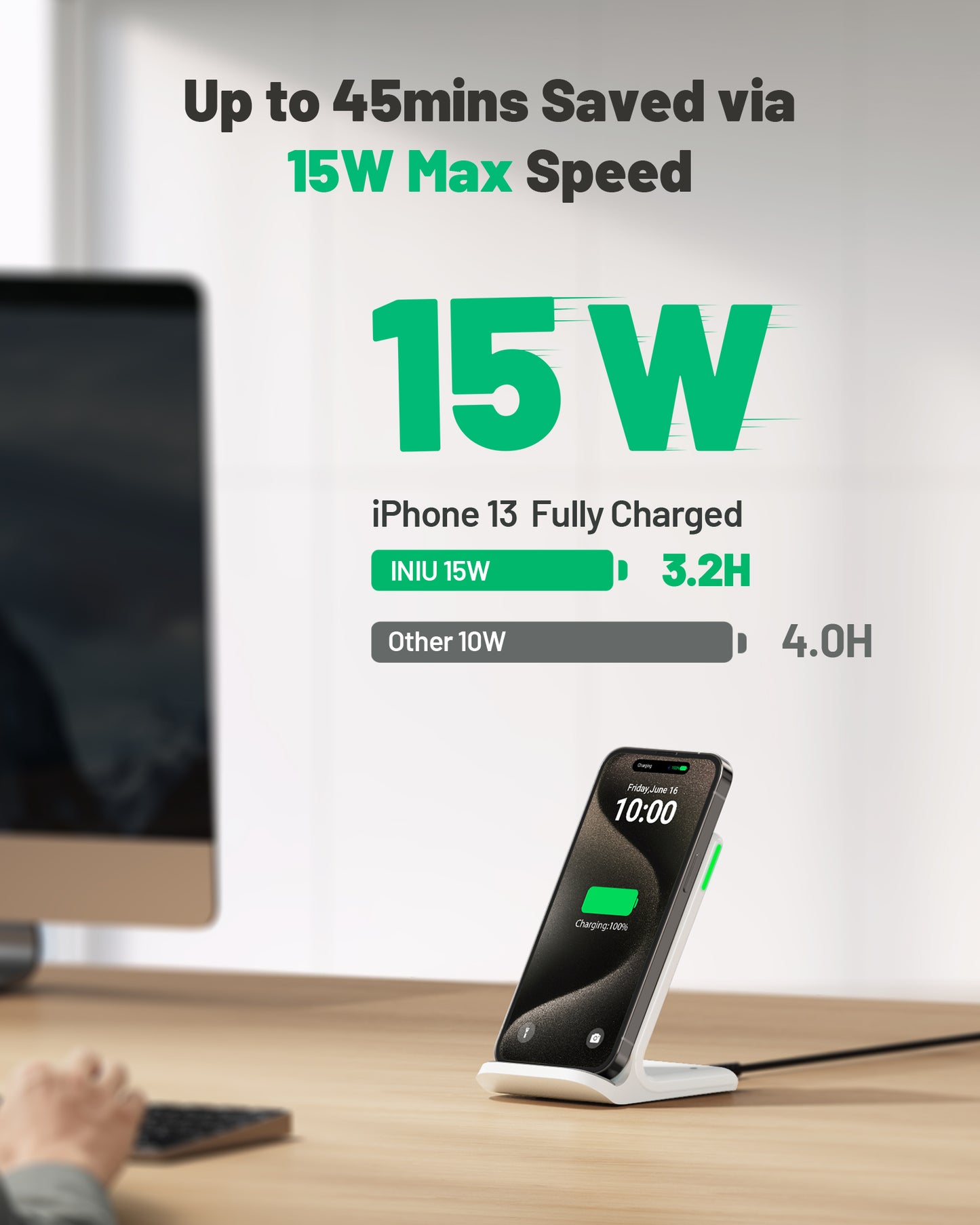 INIU I211-White 15W Qi-Certified Wireless Charger