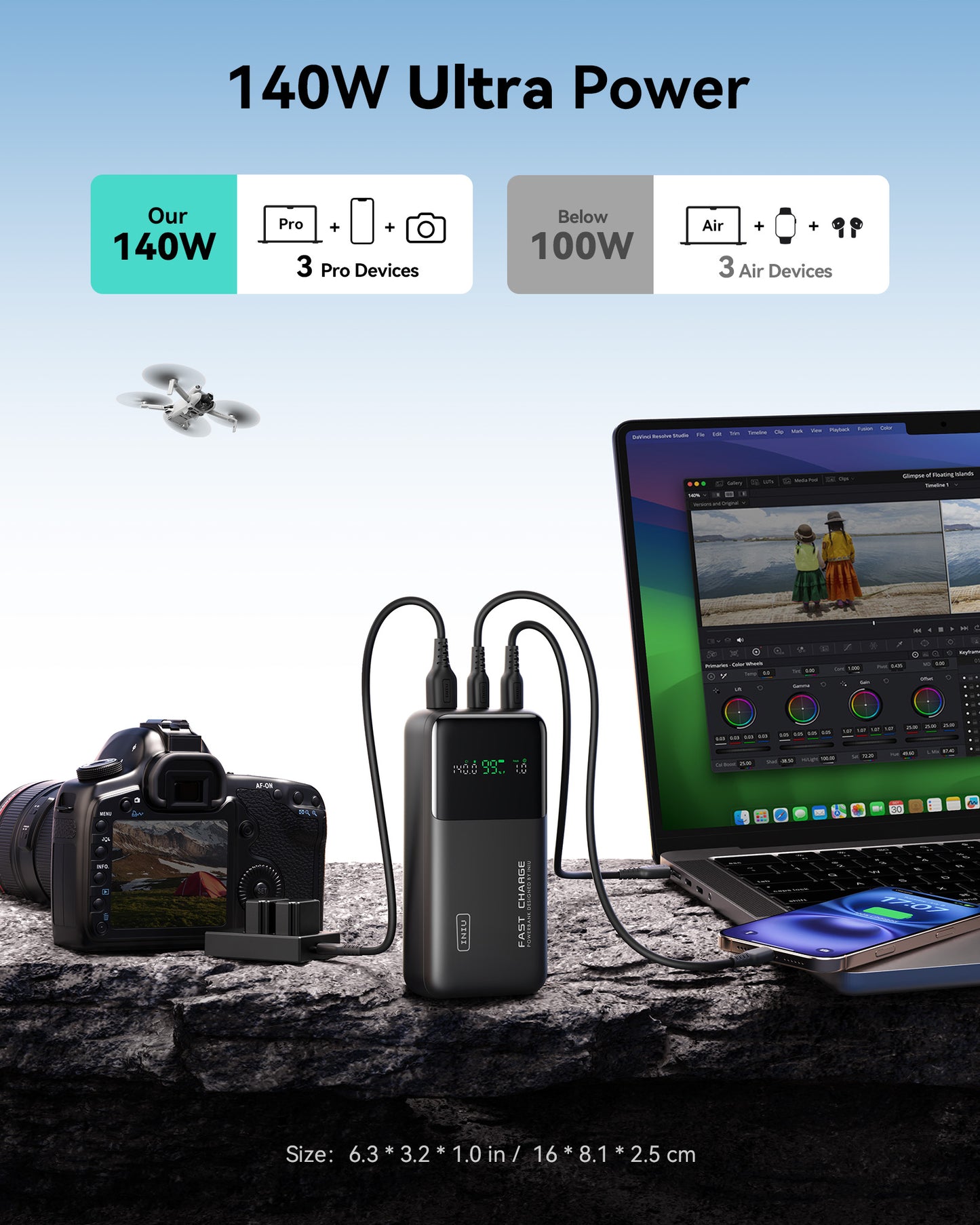 INIU Cougar P64-E1 Power Bank Najszybszy 140 W 25000 mAh