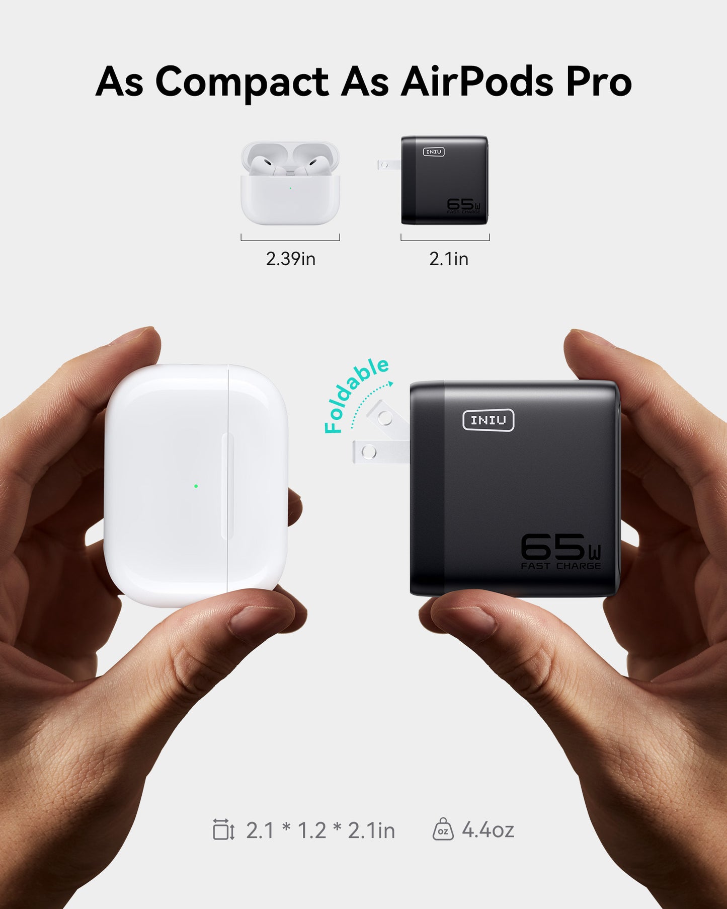 Szybka ładowarka A21-E1 65 W, 3-portowa