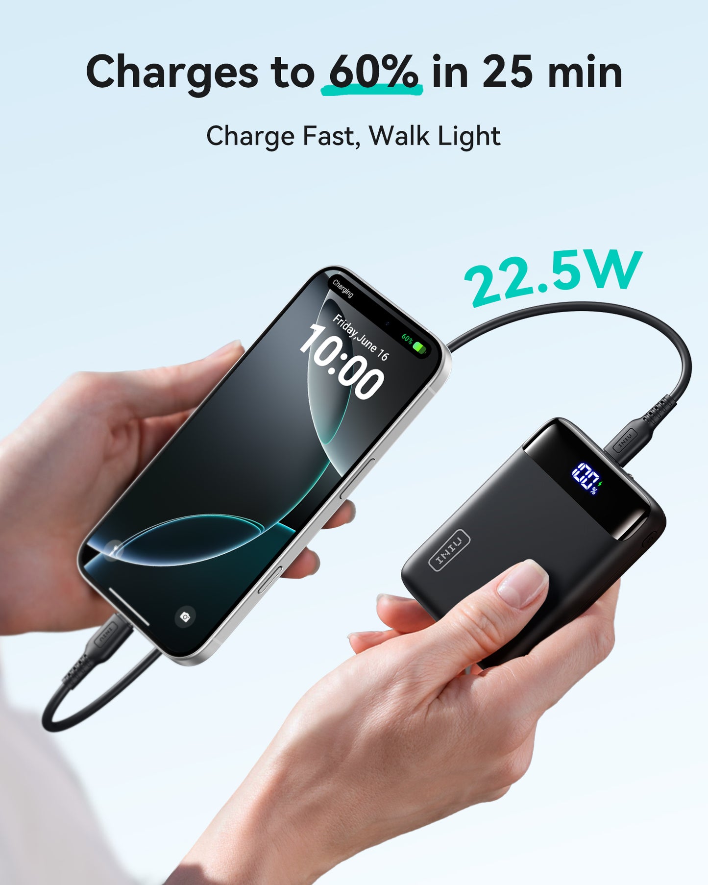 INIU Carry P51-E2 Power Bank 22.5W Smallest 20000mAh