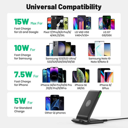 INIU I211 Wireless Charger: Universal compatibility with fast wireless charging for various phones.