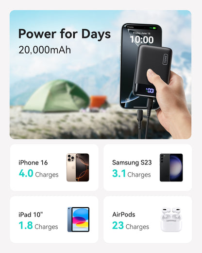 INIU Carry P51-E2 Power Bank 22.5W Smallest 20000mAh