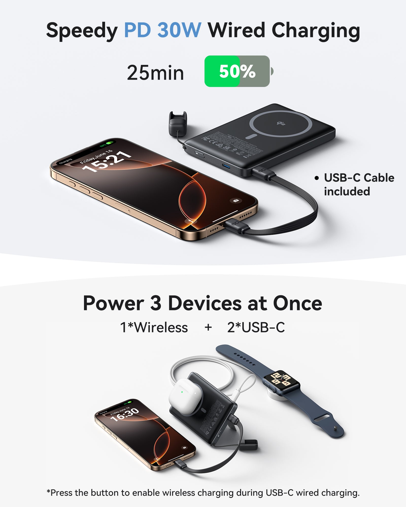 [New] INIU SnapGo P73-E1 Wireless Charger Qi2 15W 10000mAh