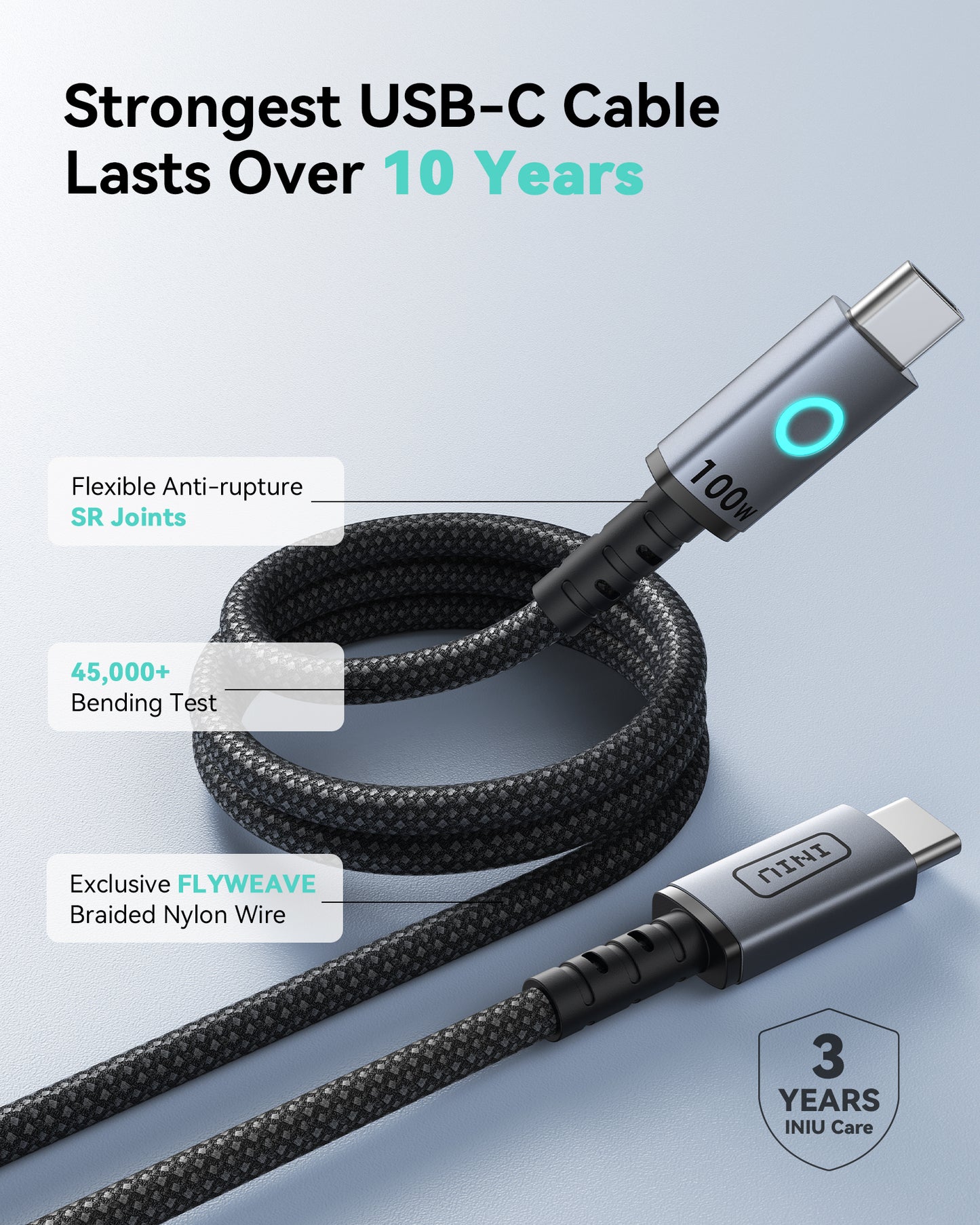 INIU 100W Magnetic USB C to USB C Cable
