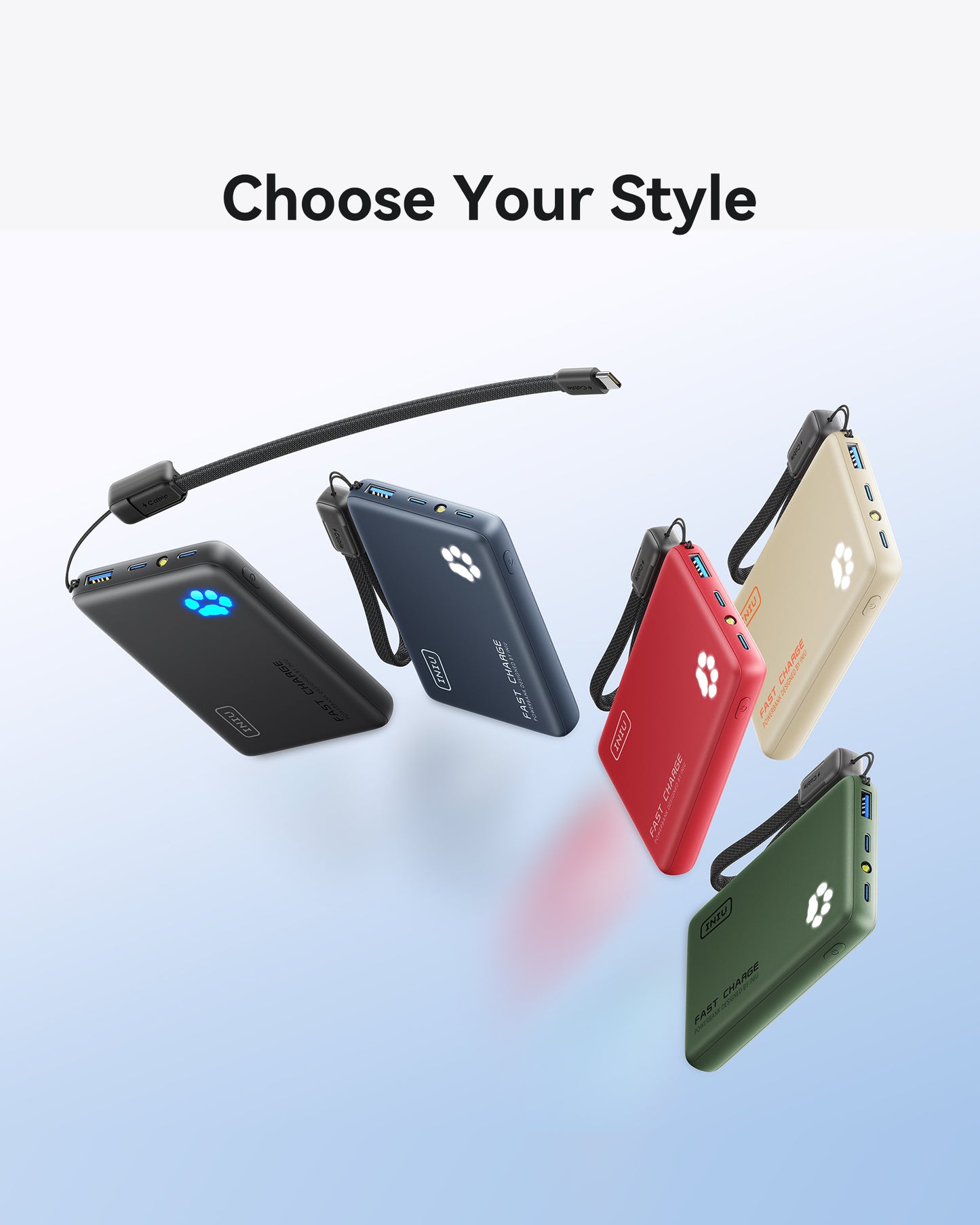 INIU Powerbank Pawsible P41, szybkie ładowanie, 45 W, 10000 mAh