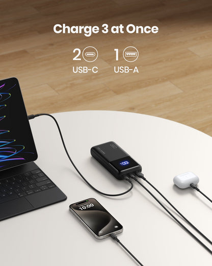 INIU B62 Power Bank,20000mAh 65W USB C Laptop Portable Charger, PD QC Fast Charging 3-Output for iphone,ipad.etc