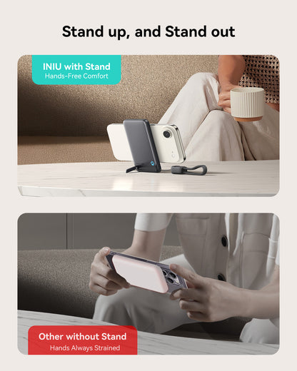 INIU Powerbank SnapGo P71-E1 Magsafe Qi2 15 W, najcieńszy, 5000 mAh