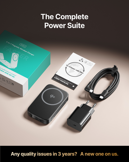 INIU SnapGo W31 Qi2 15W 3 in 1 Magnetic Foldable Wireless Charger