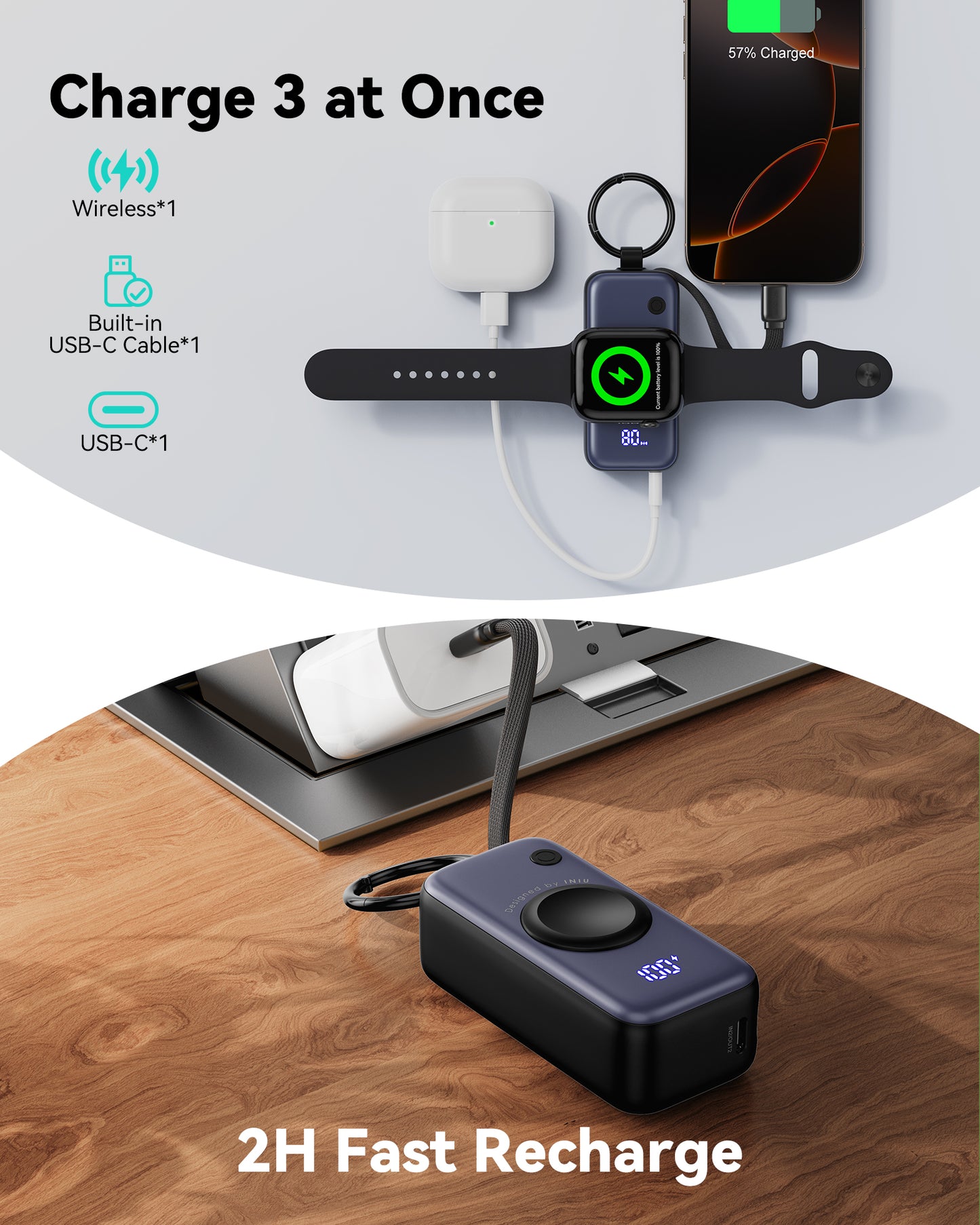 INIU SnapGo P81-E1 Power Bank White