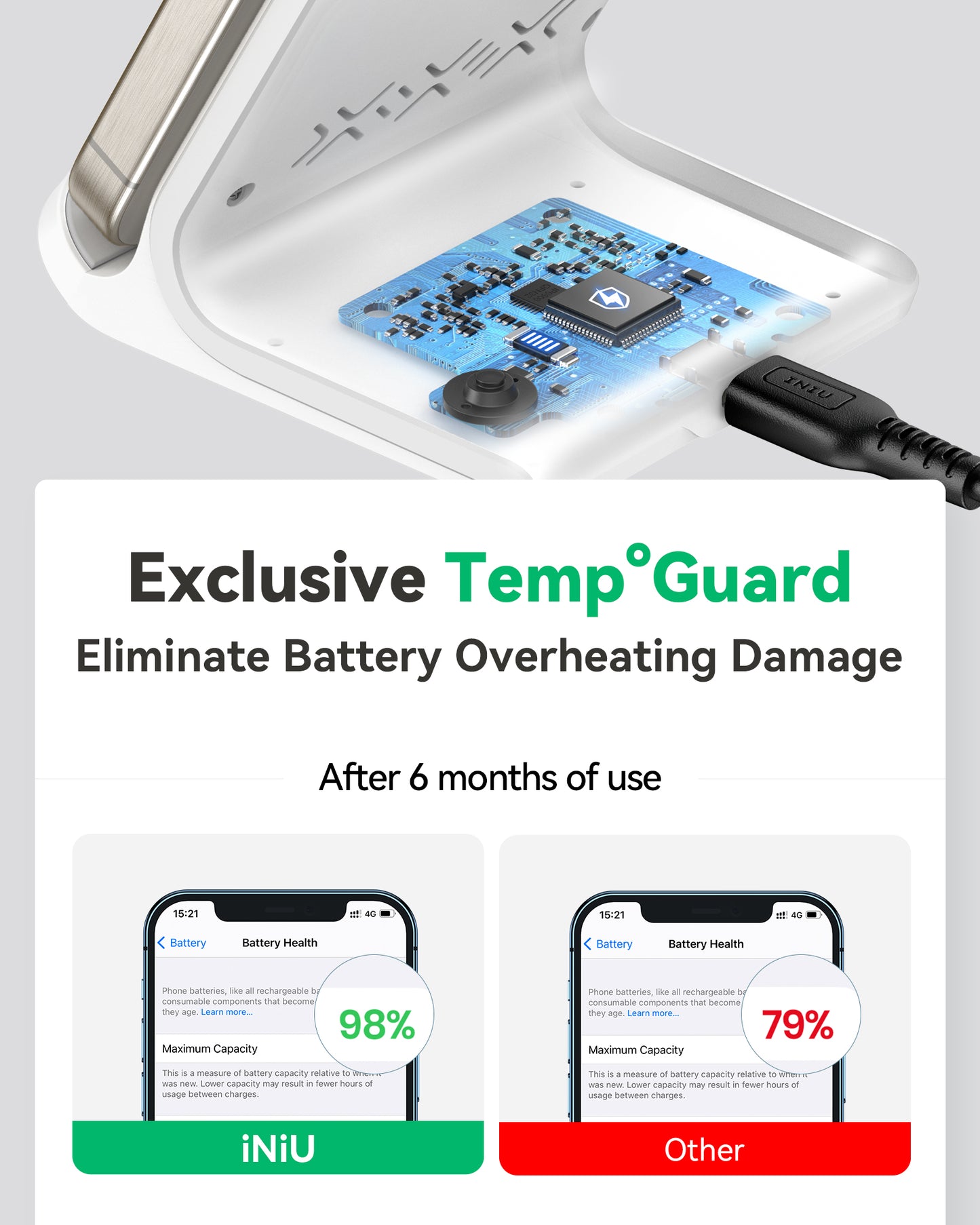 INIU I211-White 15W Qi-Certified Wireless Charger