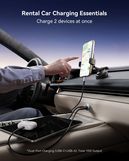 INIU 60W 2-Port Car Charger with 100W USB-C Cable