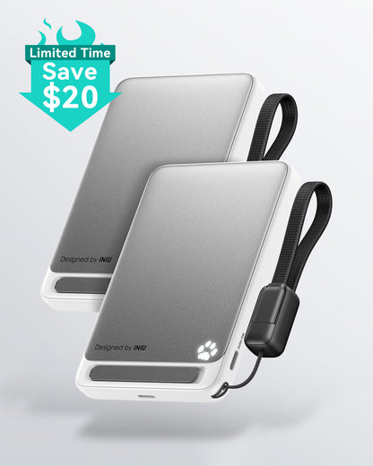 [2 Pack] INIU SnapGo P73-E1 Wireless Charger Qi2 15W 10000mAh