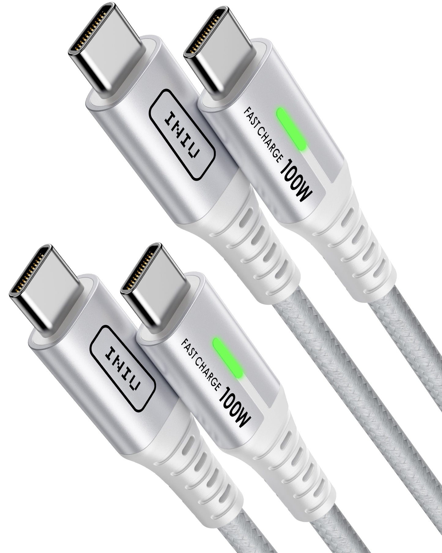 INIU D5CC 100W USB C Cable: fast charging, black with green indicator for iPhone & MacBook