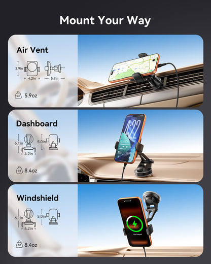 INIU SnapGo V11-E1 Qi2 15W Magnetic Wireless Car Charger