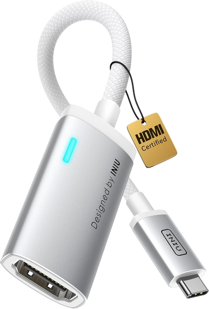 INIU C60 USB-C to HDMI Adapter 4K 60Hz for iPhone & MacBook