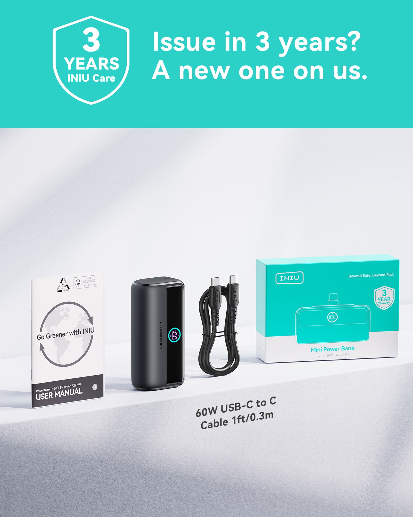 INIU P45-E1 Power Bank Black