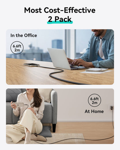 INIU D7CC USB C to C Cable 240W (2m, 2-Pack)