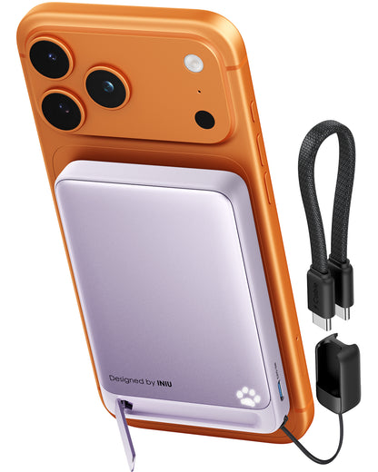 INIU SnapGo Magnetic Power Bank 10000mAh 15W, Qi2 MagSafe