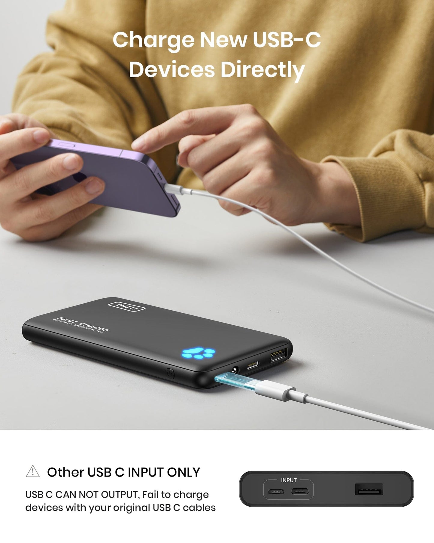 INIU B3 Portable Charger, 20W PD3.0 Slimmest 10,000mAh