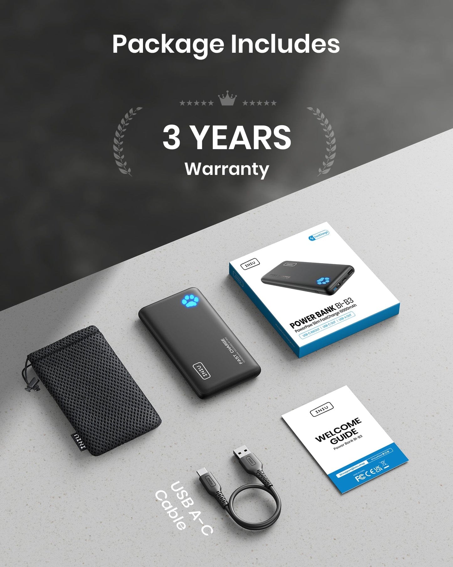 INIU B3 Portable Charger, 20W PD3.0 Slimmest 10,000mAh