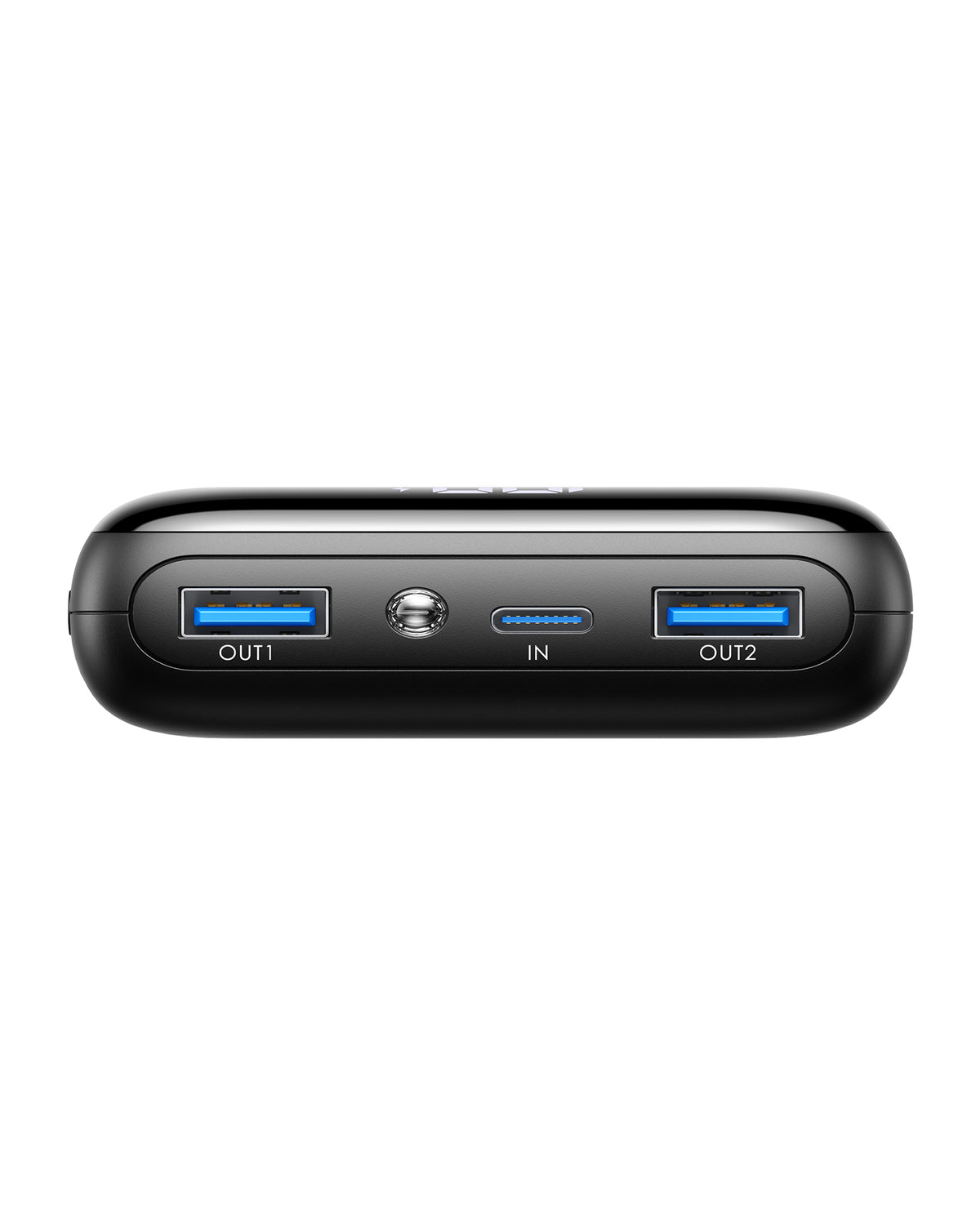INIU B5 20,000mAh Power Bank: Black, USB-A & USB-C ports for fast charging portable devices.