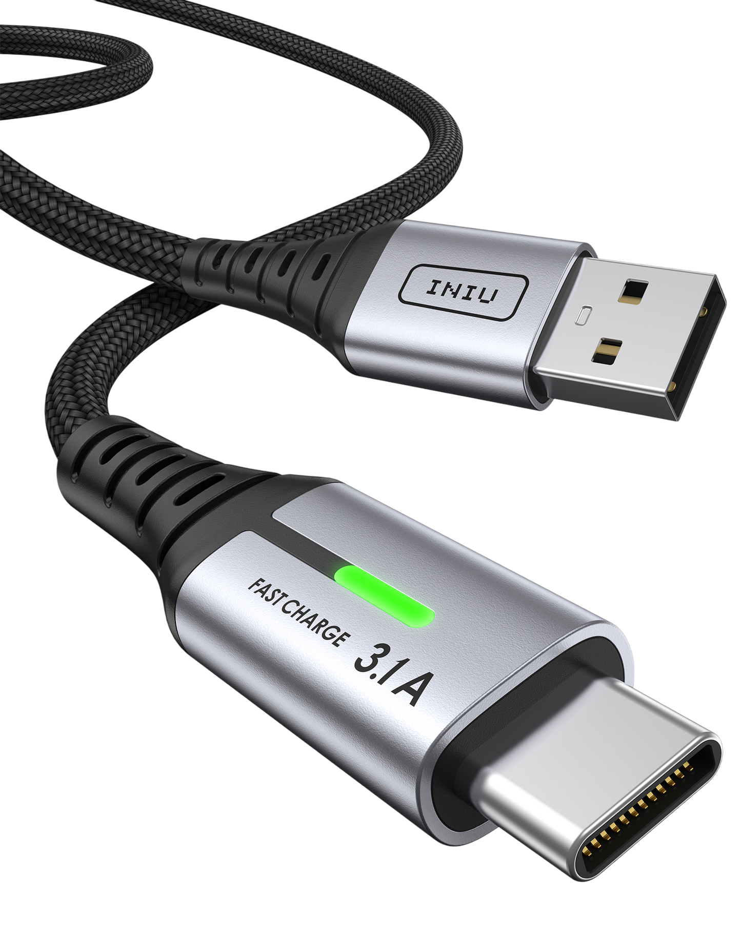 INIU D5C Nylon Braided USB-A to USB-C Cable 18W, Multi-Length