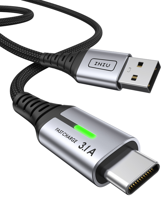 INIU D5C Nylon Braided USB-A to USB-C Cable 18W, Multi-Length