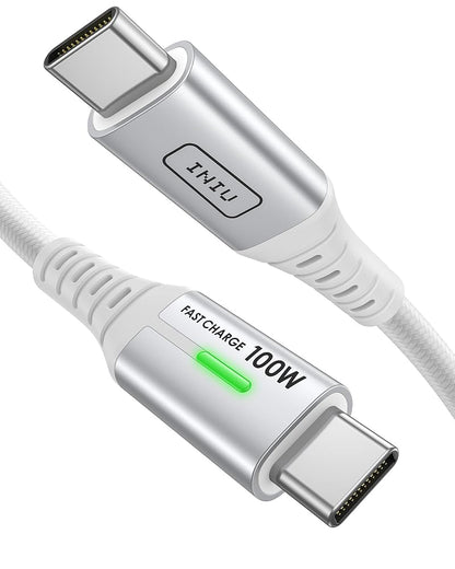 INIU D5CC 100W USB C Cable: Fast charging with braided design, USB-C connectors, 100W charging