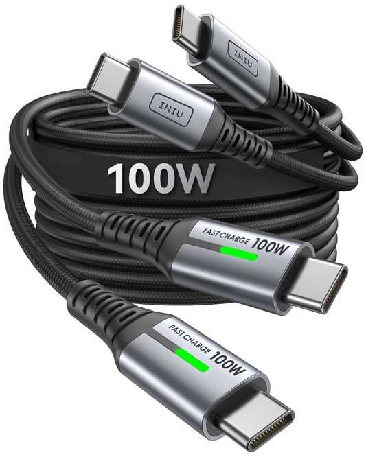 INIU D5CC 100W USB C to C Cable (3.3ft, 2-Pack)