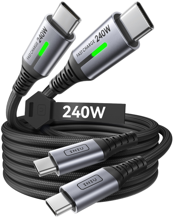 INIU D7CC 240W USB C to C Cable (6.6ft, 2-Pack)
