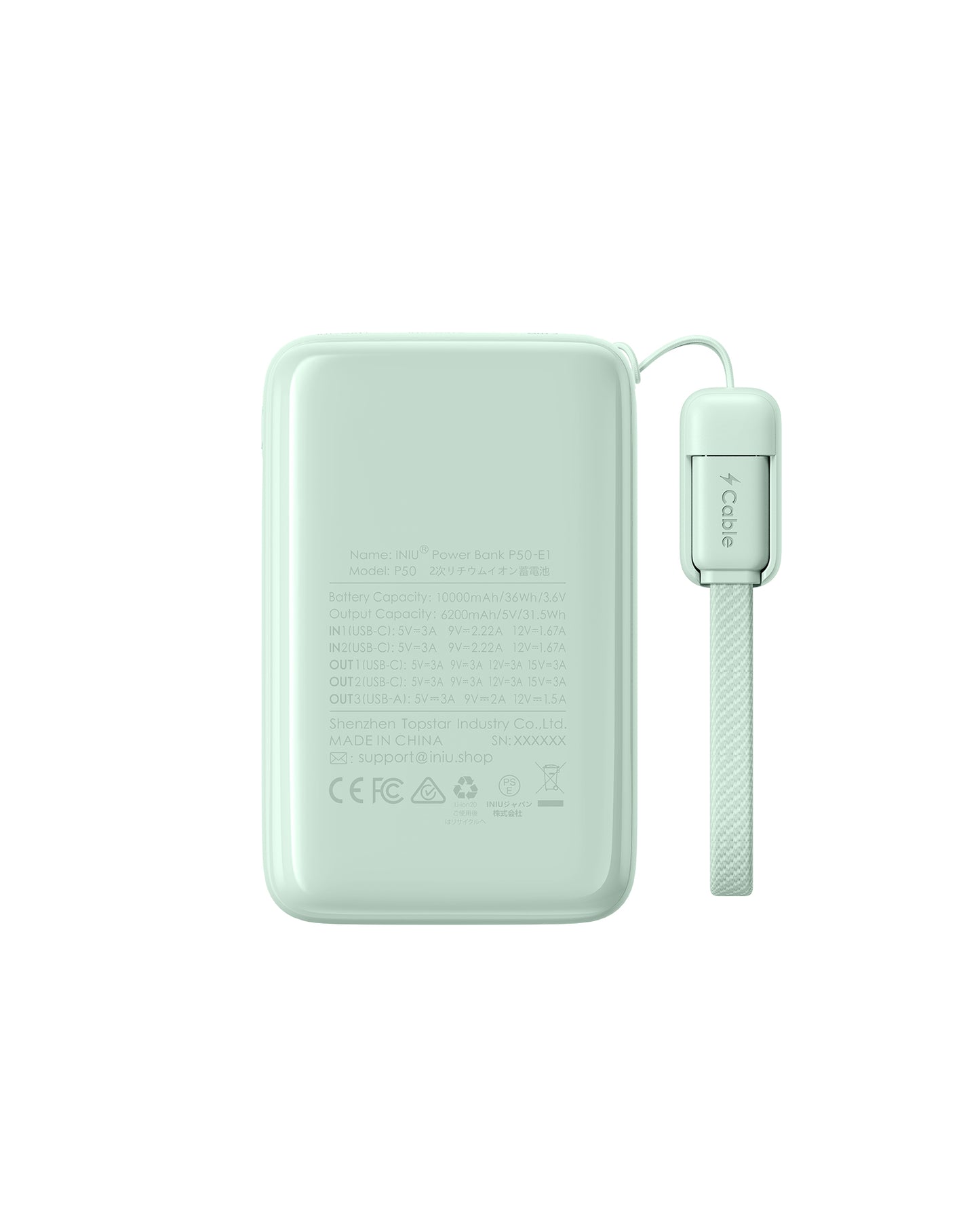 INIU Pocket Rocket P50 45W Mini Power Bank | 10000mAh
