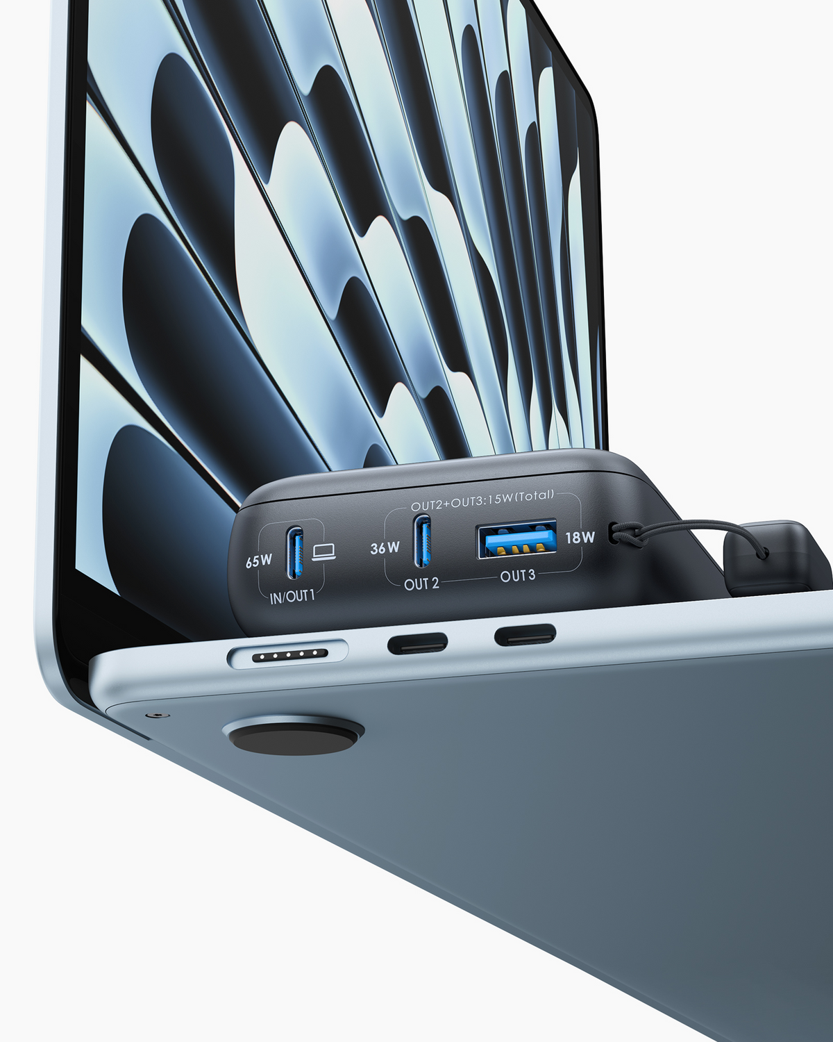 INIU 20000mAh power bank charging laptop, ideal for Black Friday tech gifts for men and electronics deals.