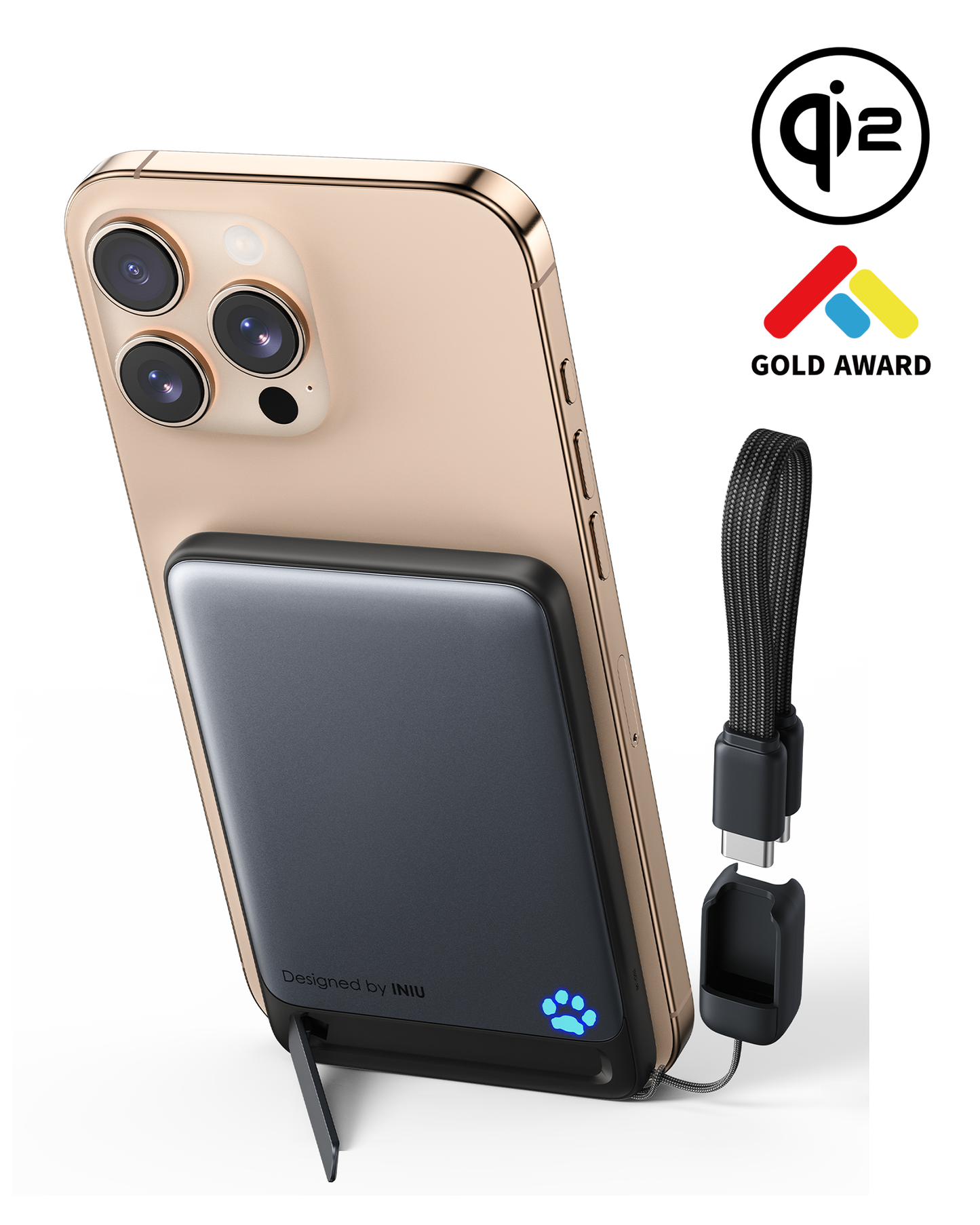 INIU Powerbank SnapGo P71-E1 Magsafe Qi2 15 W, najcieńszy, 5000 mAh